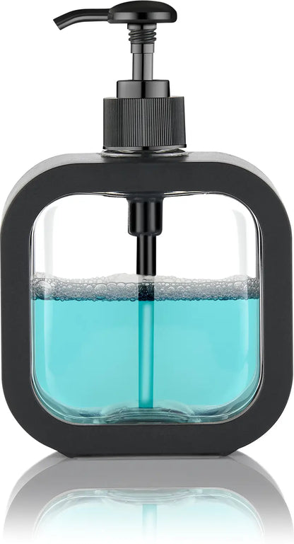 Premium Refillable Soap Dispenser with Sponge Holder | Kitchen & Bathroom Liquid Soap Pump Dispenser