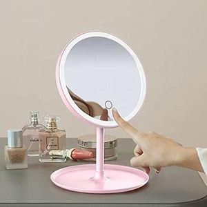 LED Touch Makeup Mirror with Adjustable Stand | Portable Tabletop Vanity Mirror for Makeup & Skincare