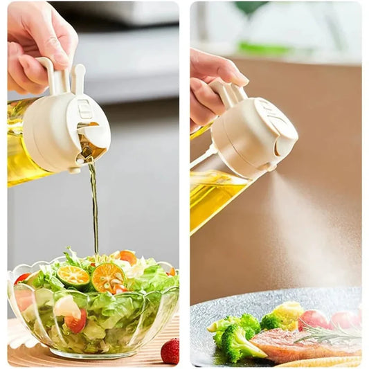 2-in-1 Oil Sprayer & Dispenser Bottle | Kitchen Oil Spray Bottle for Cooking