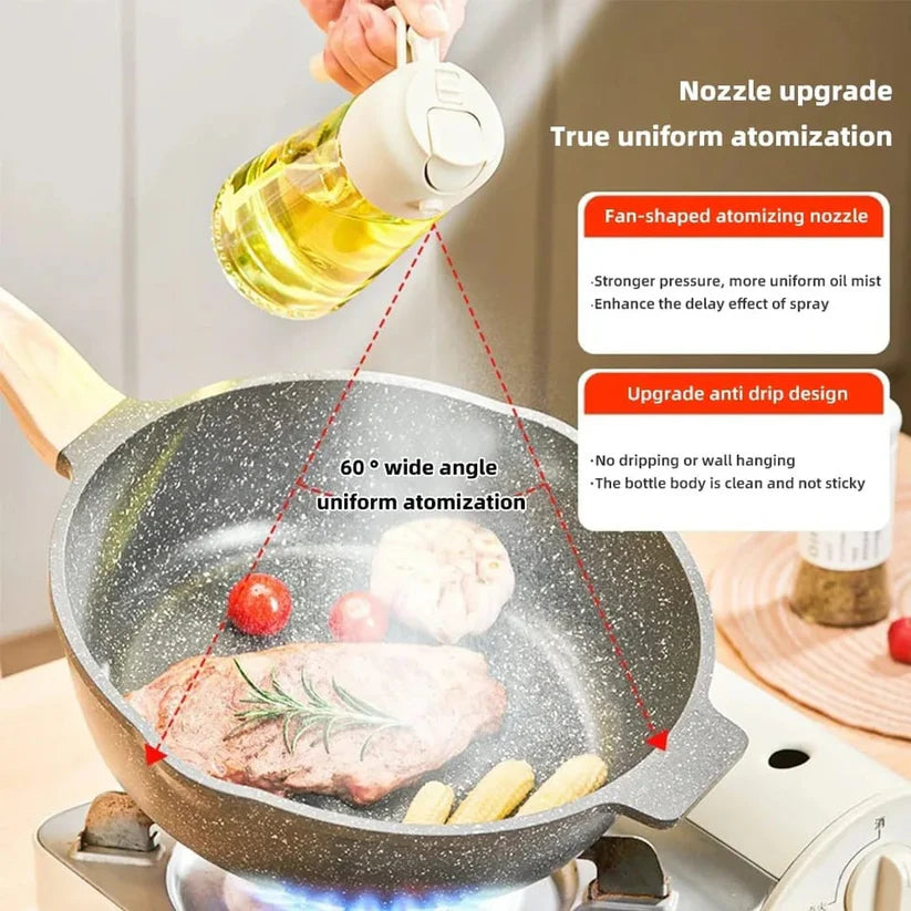 2-in-1 Oil Sprayer & Dispenser Bottle | Kitchen Oil Spray Bottle for Cooking