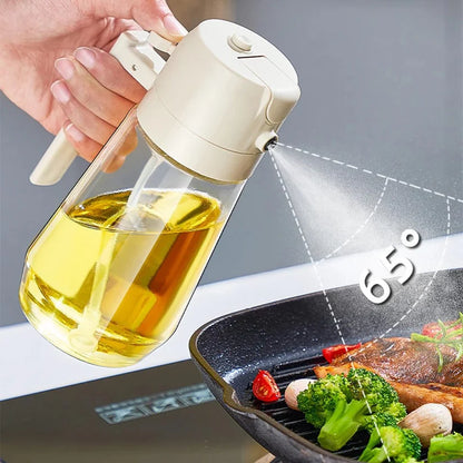 2-in-1 Oil Sprayer & Dispenser Bottle | Kitchen Oil Spray Bottle for Cooking