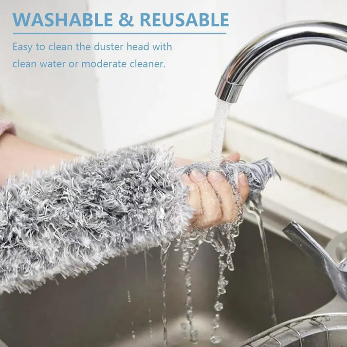 360° Flexible Telescopic Dust Duster | Extendable Microfiber Cleaning Brush