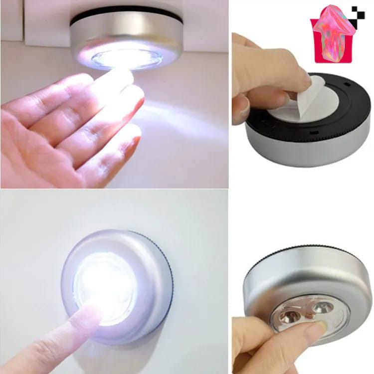 Wireless Push Tap LED Light | Battery Powered Stick-On Cabinet & Closet Light