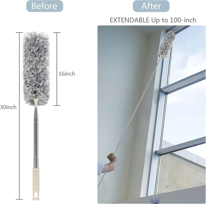 360° Flexible Telescopic Dust Duster | Extendable Microfiber Cleaning Brush