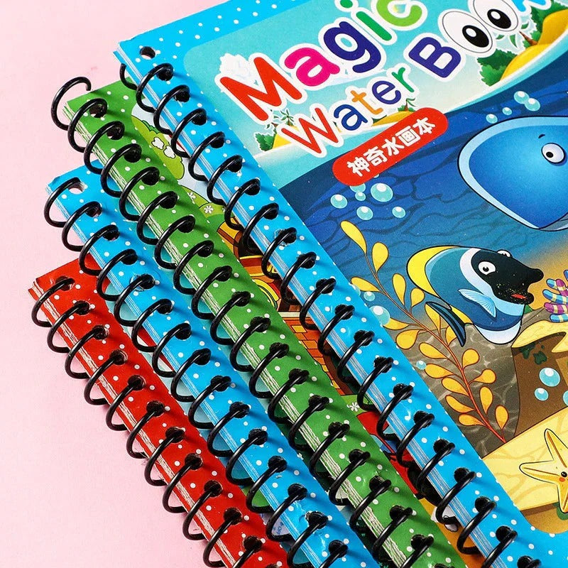 Magic Water Coloring Book for Kids | Reusable Water Paint Drawing Book with Magic Pen