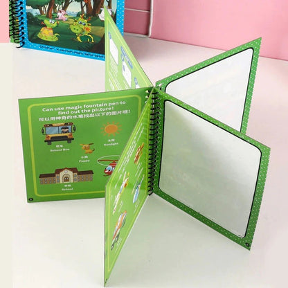 Magic Water Coloring Book for Kids | Reusable Water Paint Drawing Book with Magic Pen