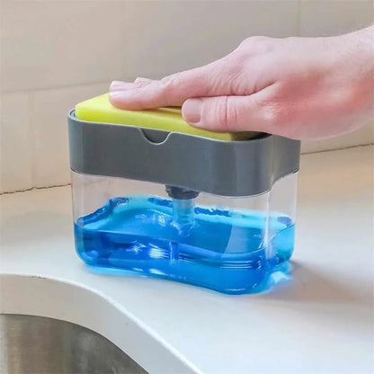 Soap Dispenser for Kitchen Sink | 2-in-1 Soap Pump with Sponge Holder
