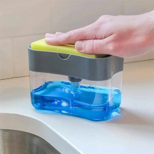 Soap Dispenser for Kitchen Sink | 2-in-1 Soap Pump with Sponge Holder