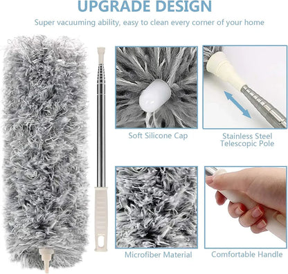 360° Flexible Telescopic Dust Duster | Extendable Microfiber Cleaning Brush