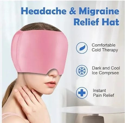 Headache & Migraine Relief Ice Therapy Cap | Reusable Cooling Gel Hat