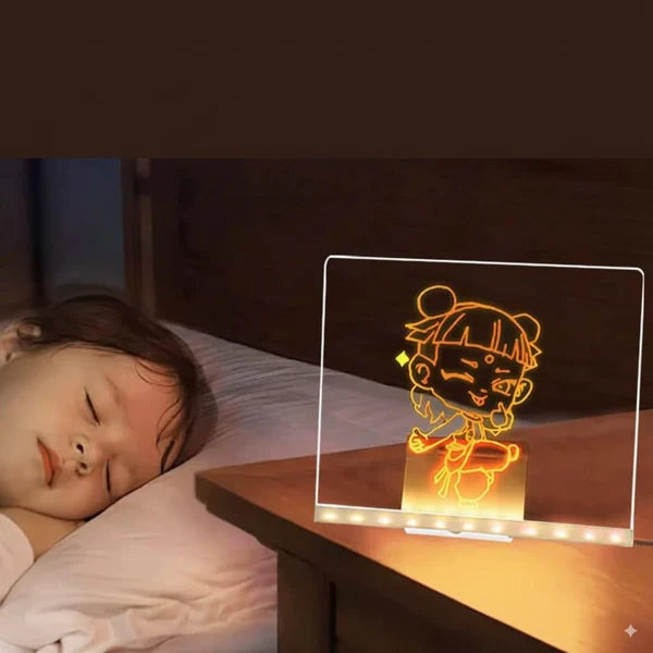 LED Acrylic Writing Board | Reusable Message Board with Color Markers
