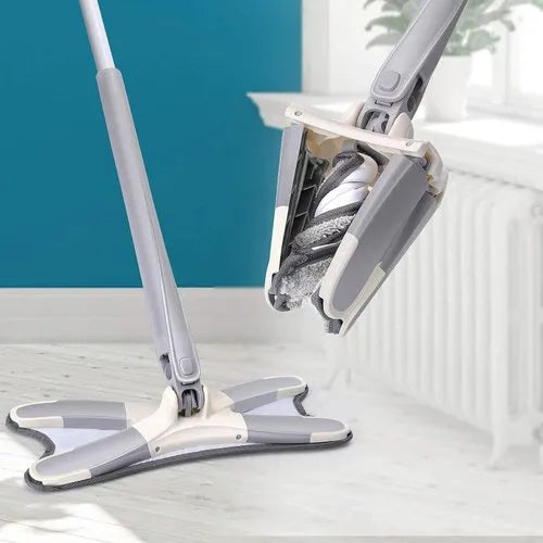 360° Self-Wringing Microfiber Flat Mop | Hands-Free Floor Cleaning Mop