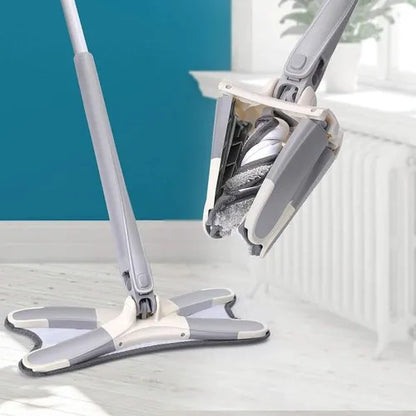 360° Self-Wringing Microfiber Flat Mop | Hands-Free Floor Cleaning Mop