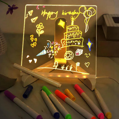 LED Acrylic Writing Board | Reusable Message Board with Color Markers