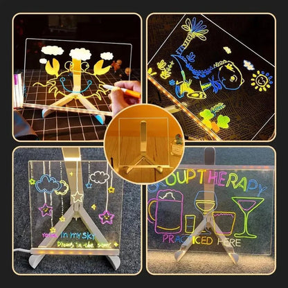 LED Acrylic Writing Board | Reusable Message Board with Color Markers