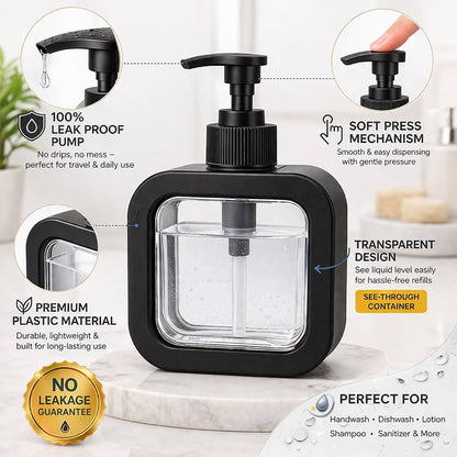 Premium Refillable Soap Dispenser with Sponge Holder | Kitchen & Bathroom Liquid Soap Pump Dispenser
