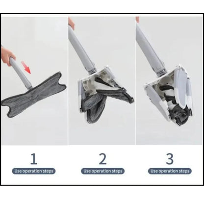 360° Self-Wringing Microfiber Flat Mop | Hands-Free Floor Cleaning Mop