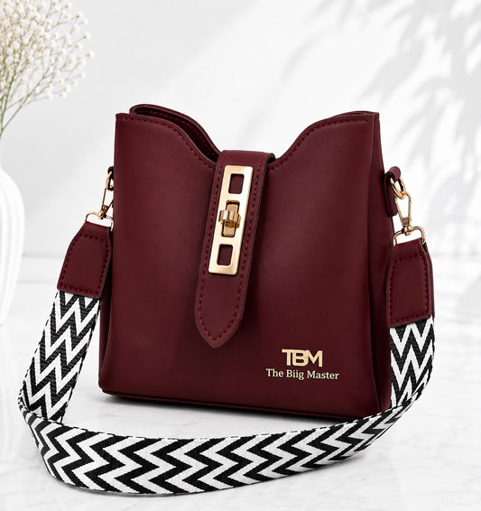 Premium Women's Crossbody Bucket Handbag with Adjustable Wide Strap | Stylish Ladies Shoulder Bag