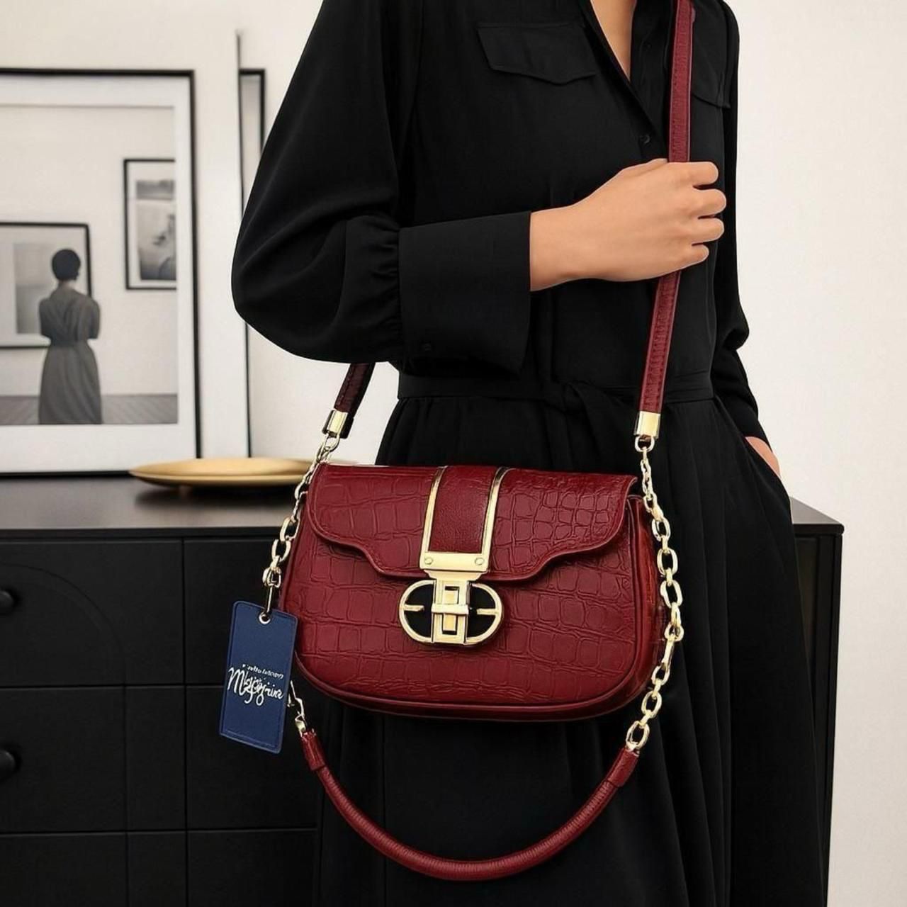 Women's Premium Crocodile Texture Handbag | Stylish Shoulder & Crossbody Bag