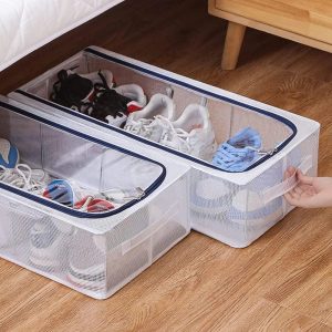 Foldable Transparent Storage Box for Shoes, Toys, Clothes & Books pack of 2 pieces