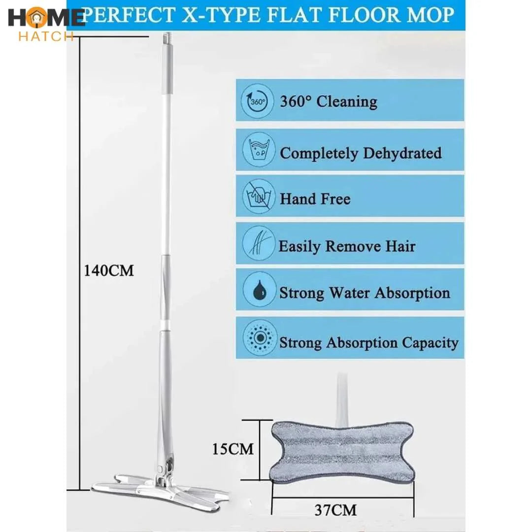 360° Self-Wringing Microfiber Flat Mop | Hands-Free Floor Cleaning Mop