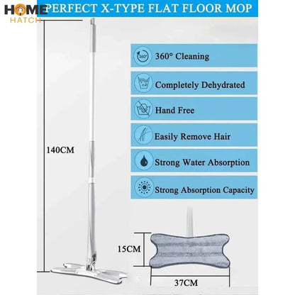 360° Self-Wringing Microfiber Flat Mop | Hands-Free Floor Cleaning Mop