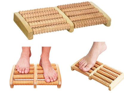 Wooden Foot Roller Massager – Natural Reflexology Foot Massage Roller for Pain Relief