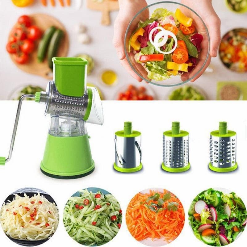 3-in-1 Rotary Vegetable Slicer & Grater