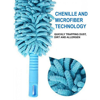 Flexible Microfiber Bendable Duster | Extendable Dust Cleaning Brush for Home & Car