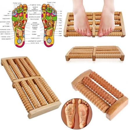 Wooden Foot Roller Massager – Natural Reflexology Foot Massage Roller for Pain Relief