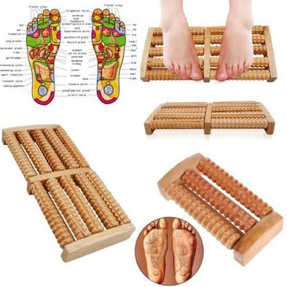 Wooden Foot Roller Massager – Natural Reflexology Foot Massage Roller for Pain Relief