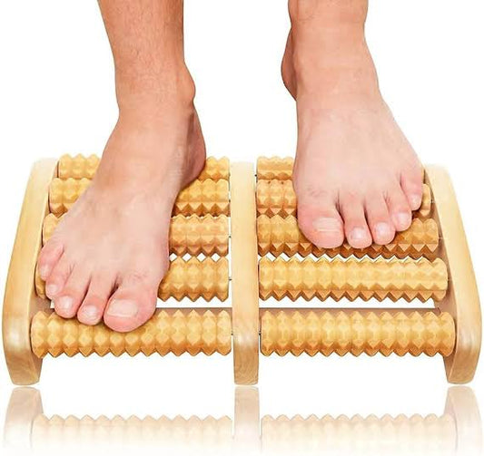 Wooden Foot Roller Massager – Natural Reflexology Foot Massage Roller for Pain Relief