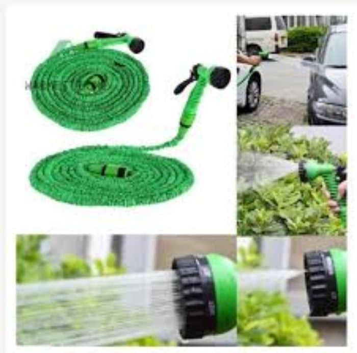 Expandable High Pressure Water Hose Pipe with 7-Mode Spray Nozzle | Flexible Multipurpose Water Pipe