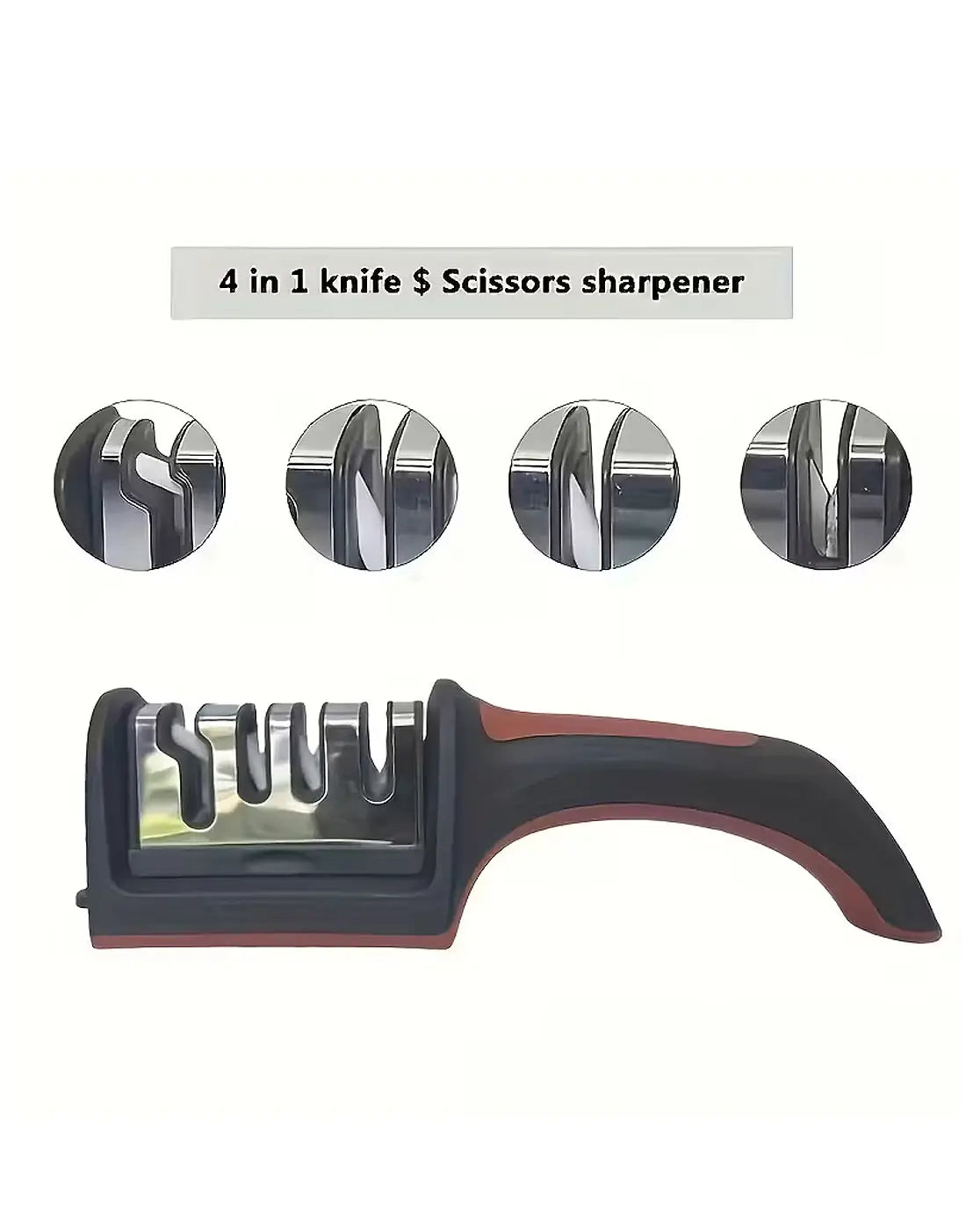 Kitchen Knife Sharpener 4 in 1 | Professional Manual Knife Sharpening Tool