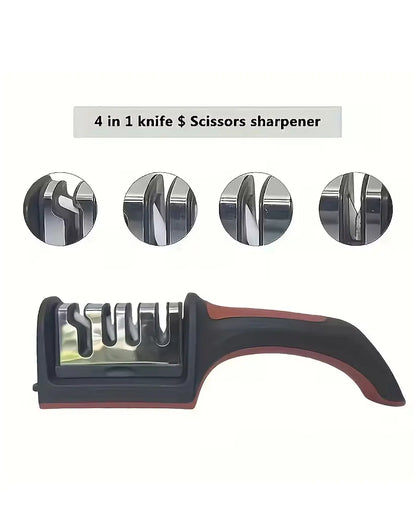 Kitchen Knife Sharpener 4 in 1 | Professional Manual Knife Sharpening Tool
