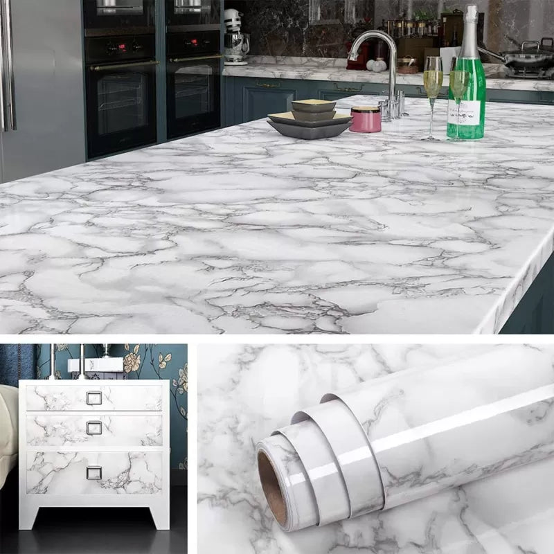 Self Adhesive Marble Wallpaper Roll | Waterproof, Heat & Oil Resistant (60 × 200 cm)
