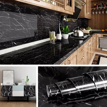 Self Adhesive Marble Wallpaper Roll | Waterproof, Heat & Oil Resistant (60 × 200 cm)