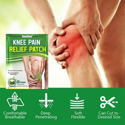 Knee Pain Relief Patch – Warming Herbal Pain Relief Plaster for Knee, Joint & Muscle Support