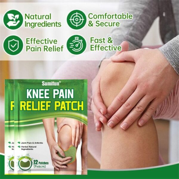 Knee Pain Relief Patch – Warming Herbal Pain Relief Plaster for Knee, Joint & Muscle Support
