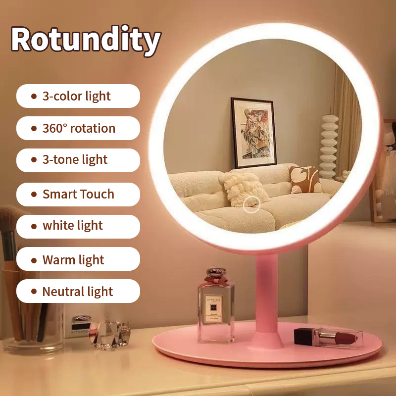LED Touch Makeup Mirror with Adjustable Stand | Portable Tabletop Vanity Mirror for Makeup & Skincare