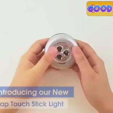 Wireless Push Tap LED Light | Battery Powered Stick-On Cabinet & Closet Light