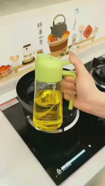 2-in-1 Oil Sprayer & Dispenser Bottle | Kitchen Oil Spray Bottle for Cooking