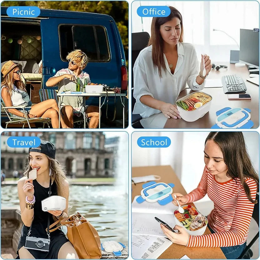 Portable Electric Lunch Box Food Warmer | Heated Lunch Box for Car, Office & Travel (12V)